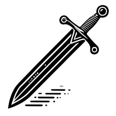 Sword of Valor: A sharp, detailed illustration of a sword, capturing the essence of strength, power, and resilience. Its sharp edge and intricate design evoke a sense of bravery and determination.