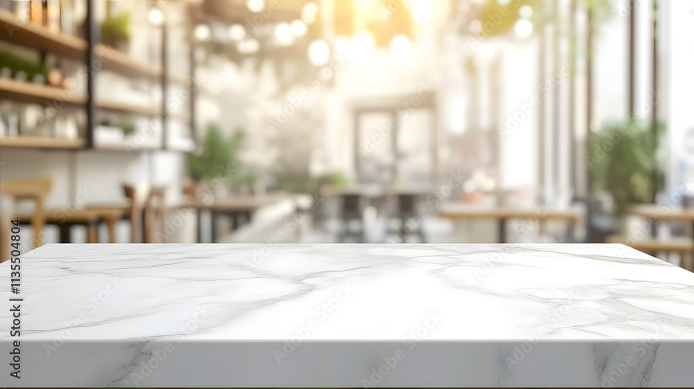 Poster an empty white tabletop provides a backdrop against a blurred bokeh light background, perfect for fo