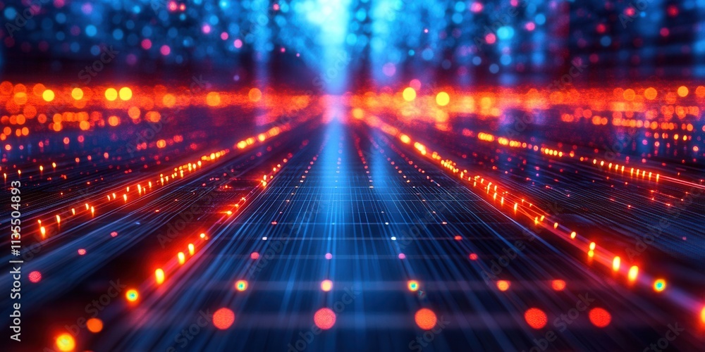 Poster futuristic adaptive solar array hologram, a vibrant 3d representation showcasing advanced solar tech