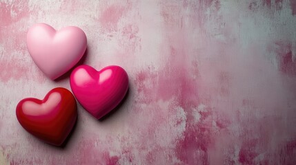 Colorful Heart Shapes on a Soft Textured Background for Valentine&rsquo;s Day