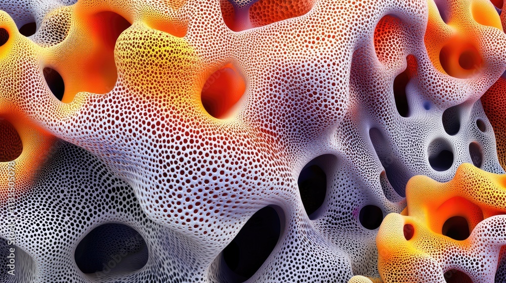 Poster intricate abstract texture with colorful patterns and depth effects
