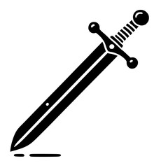 Black and White Sword Illustration 