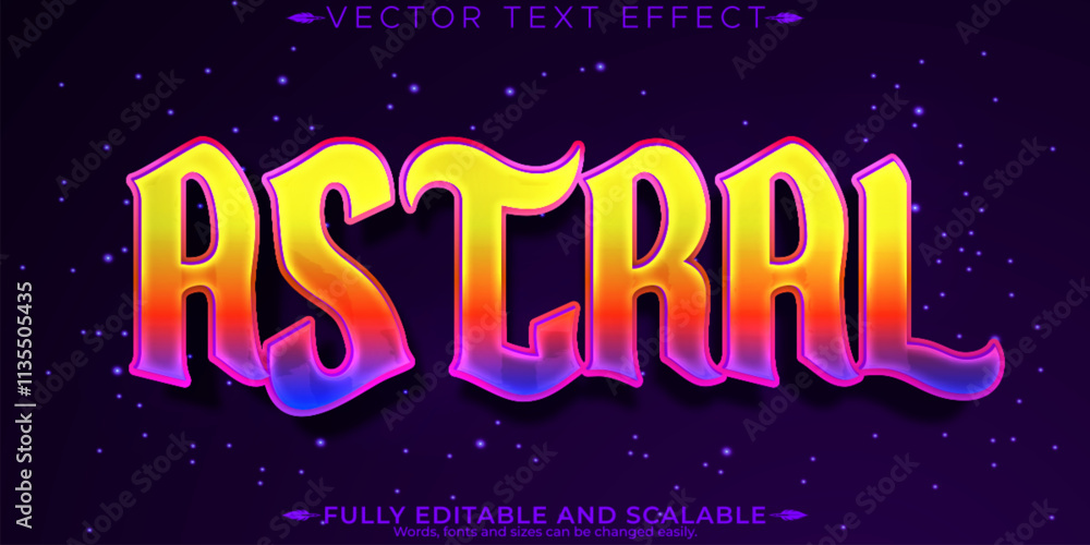 Wall mural Astral editable text effect, editable space and cosmic text style
