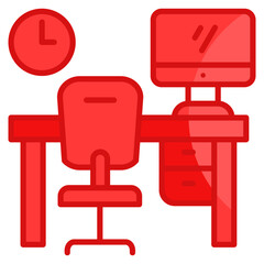 Home Office Setup  Icon Element For Design