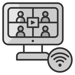 Video Conference Call  Icon Element For Design