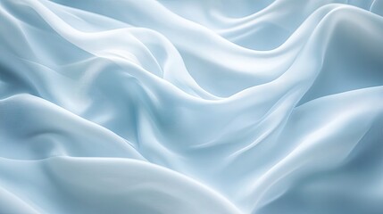 Obraz premium Soft Light Blue Silk Fabric Texture with Gentle Waves and Drapes