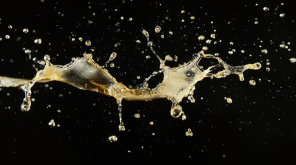 Liquid Splash Against Dark Background Captured in Slow Motion