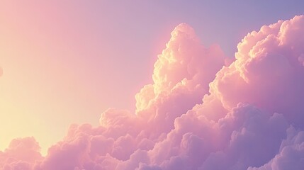 Soft Pink and Lavender Clouds in a Serene Sunset Sky