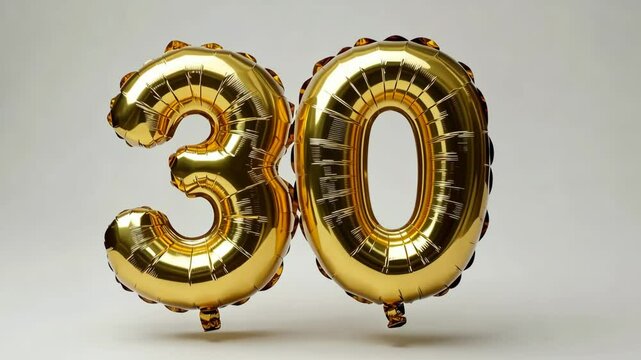 Celebration with golden balloons marking thirty years in a festive atmosphere