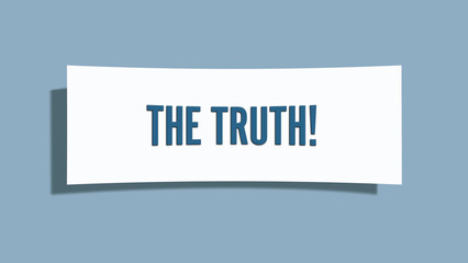 The Truth. A card isolated on blue background.