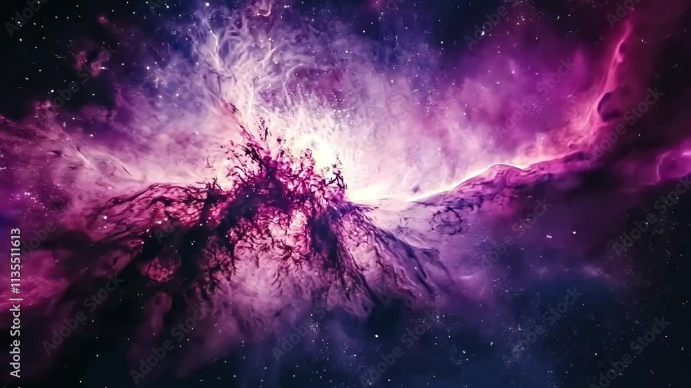 Poster stunning cosmic nebula showcasing vibrant colors and intricate patterns in deep space