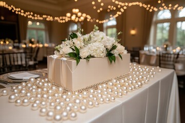 Elegant Wedding Centerpiece with Pearl Accents