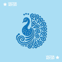 Luxurious peacock bird logo icon design template flat vector