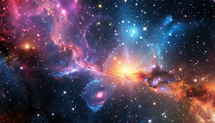 Obraz premium Nebula with Interstellar Gas and Starfield