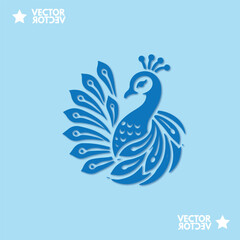 Luxurious peacock bird logo icon design template flat vector