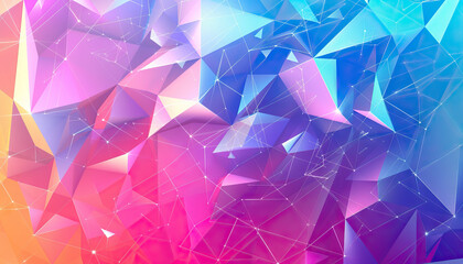 Fototapeta premium Abstract Polygonal Network with Gradient Coloration