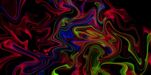 Dynamic multi-colored swirl, ink brush strokes in psychedelic style liquid. Multi swirl pattern background marble oil ink liquid swirl texture. abstract messy strokes of various colors,