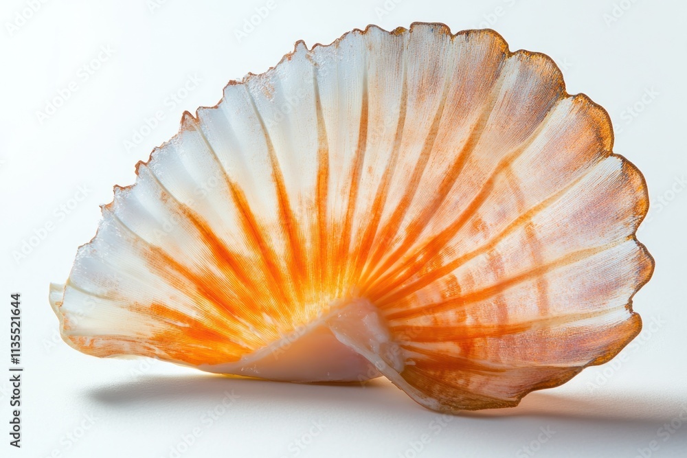 Poster translucent seashell with orange stripes.