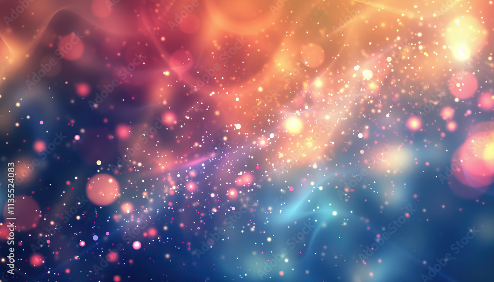 Poster abstract bokeh background with varied hues and luminosity