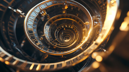 Fototapeta premium An eternal spiral representing the flow of time. generative ai. Eternal. Illustration