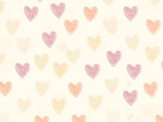 A soft, pastel heart pattern on a light background, ideal for romantic or decorative themes.