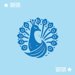 Fototapeta premium Luxurious peacock bird logo icon design template flat vector