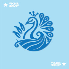 Luxurious peacock bird logo icon design template flat vector