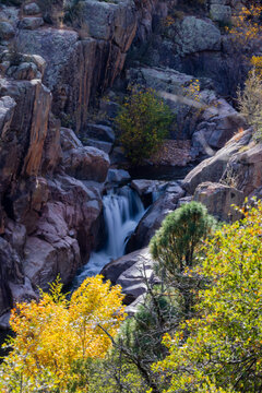 Second Crossing Falls during fall along the E. Verde River near Payson, Arizona.