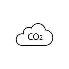 Co2 icon. Co2 vector flat black simple linear illustration for web and app..eps