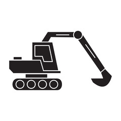 Excavator icon.vector flat black simple trendy style illustration for web and app..eps