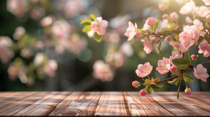 flowers on wooden table