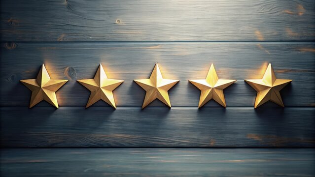 Customer satisfaction concept with a five star review for excellent service, customer satisfaction, five star, review