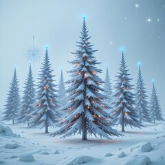 winter forest with snow