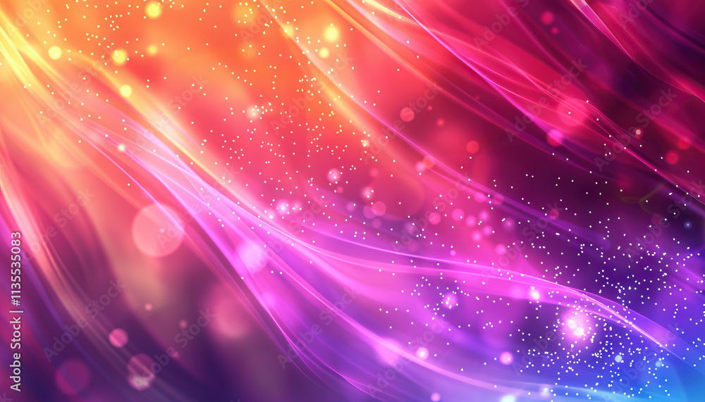 Poster abstract gradient with luminous lines and bokeh