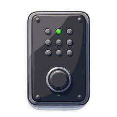 Fototapeta premium Sleek digital keypad for modern security solutions with illuminated status indicator and stylish design, digital art of product design concept.