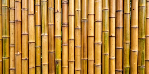 Fototapeta premium Close up of a bamboo fence, providing a natural and textured background, bamboo, fence, close up, natural, texture, background, plant