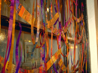 Fototapeta premium a diy new year party streamer project showcasing beautifully crafted stre