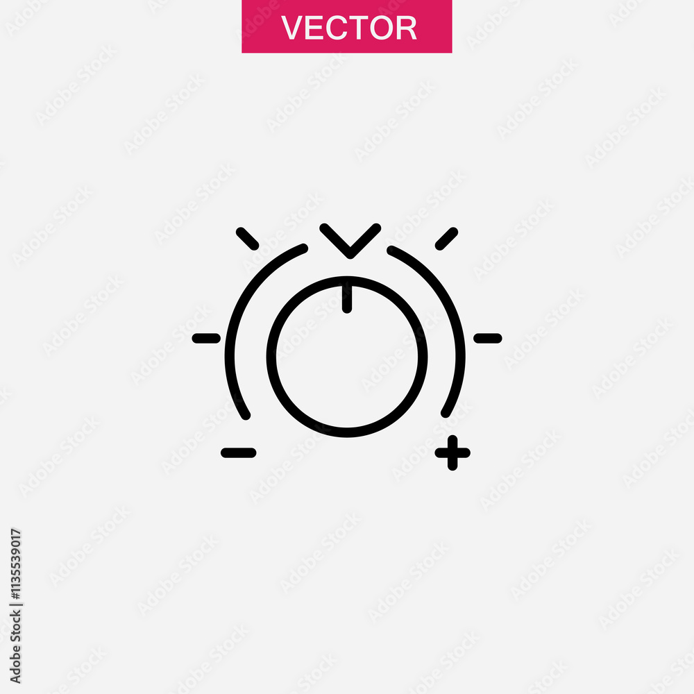 Aufkleber dimmer icon. vector flat black linear illustration for web and app..eps