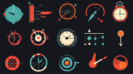  Time and Calendar Graphic Set for New Year Designs, Calendar and Time Concepts,Happy New Year, New year eve, Happy Christmas