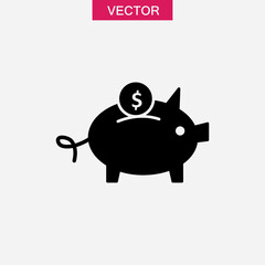 money pig icon, vector flat black trendy style illustration for web and app..eps
