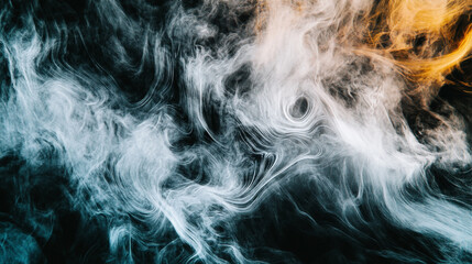 Obraz premium Swirling smoke patterns create an abstract art piece in shades of blue and orange
