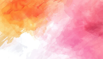 Obraz premium Abstract Watercolor Painting in Orange and Pink