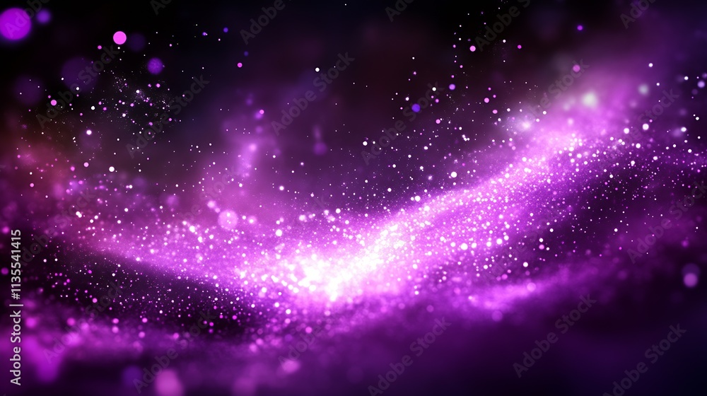 Poster ethereal abstract space background with glowing purple light and cosmic sparkles : generative ai