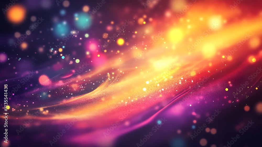 Leinwandbilder vibrant stream of light and bokeh in dreamy abstract cosmic background : generative ai