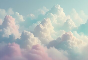 Abstract cloud formations in soft pastel tones