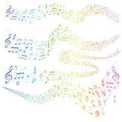 音符　楽譜　音楽　カラフル　アイコン