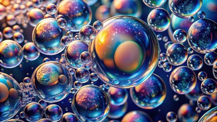 Abstract background of bubbles resembling a molecular pattern under a microscope, microscope, molecular, abstract