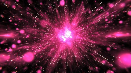 Fototapeta premium Dynamic Starburst in Pink Cosmic Universe Celestial Nebula Abstract Energy : Generative AI