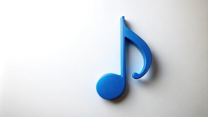 Close up of a blue music note on a white background, blue, note, music, close up, isolated, sound, melody, symbol