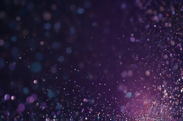 Obraz premium background illustration of small particles that sparkle with bokeh or blur effect, small pixels that fly irregularly make it amazing to look at. the overall color is shiny purple